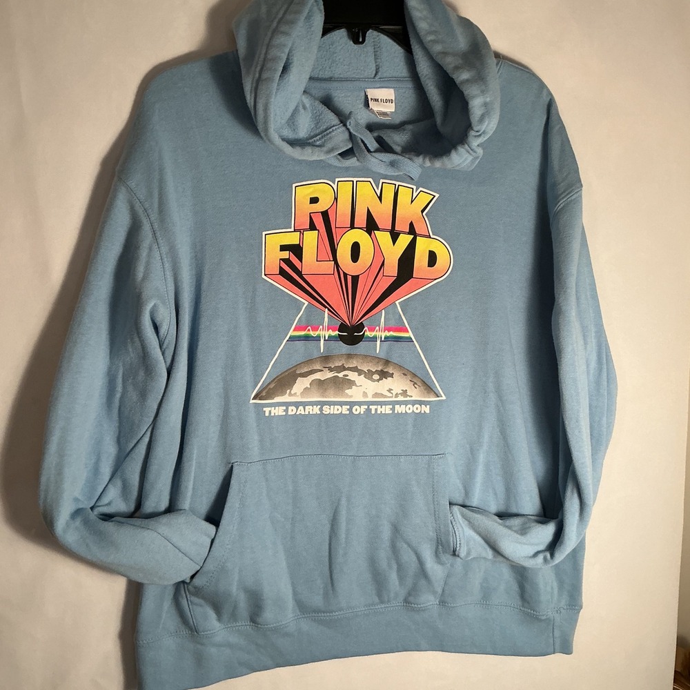 Pink Floyd Dark Side of the Moon Graphic Hoodie Blue Rock Band Sweatshirt - Picture 8 of 16